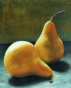 Bosc Pears from Local Farm Market Oil Painting by J L Fleckenstein